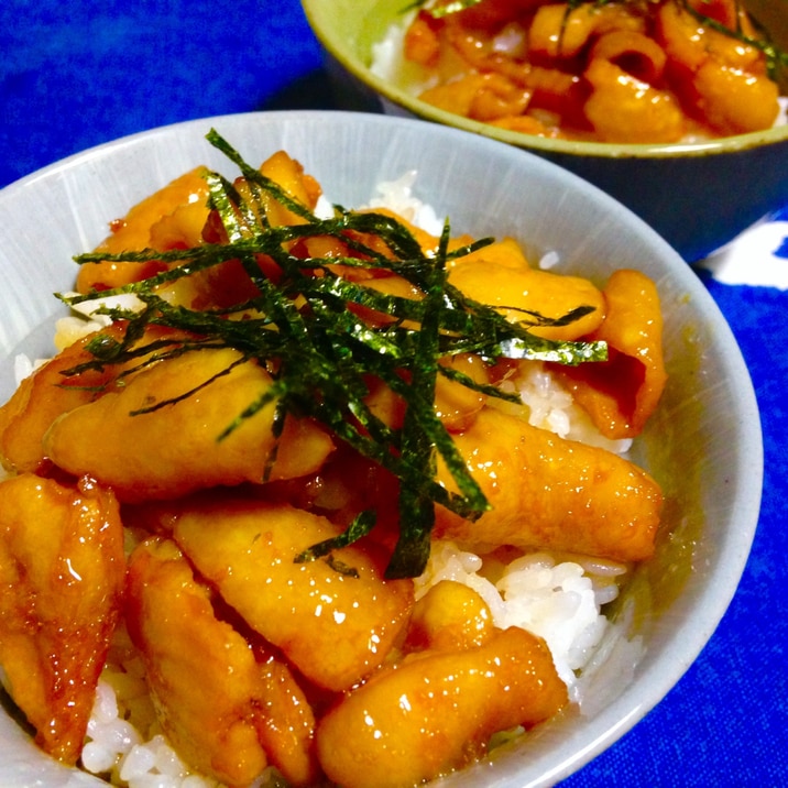 フライパン1つで★鶏皮の焼き鳥丼★